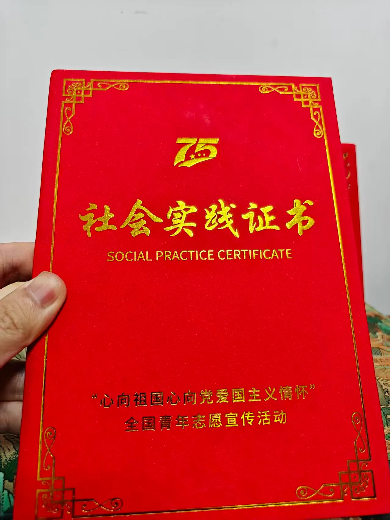 "心向祖国心向党爱国主义情怀"社会实践证书