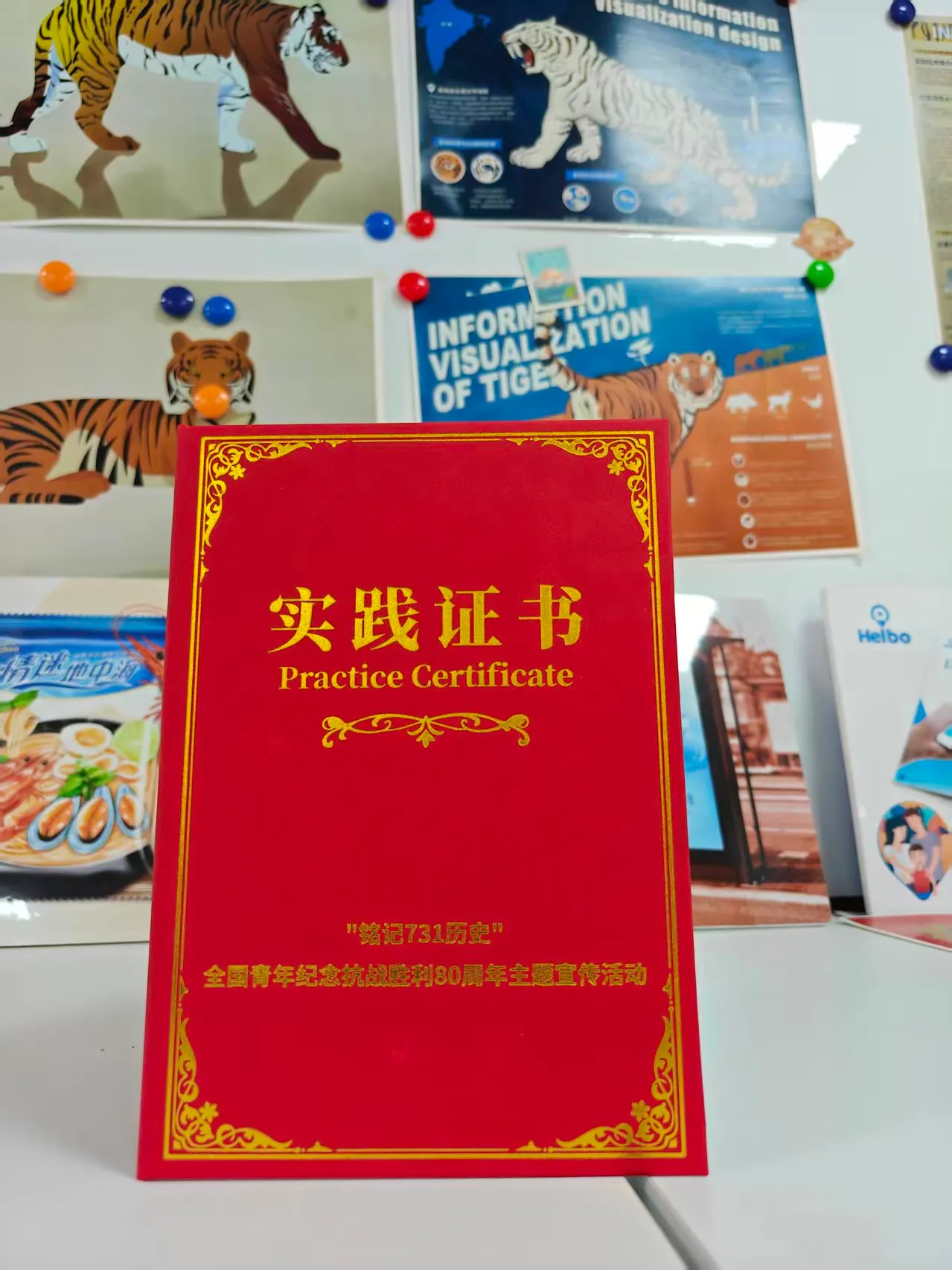 "铭记731历史"社会实践证书