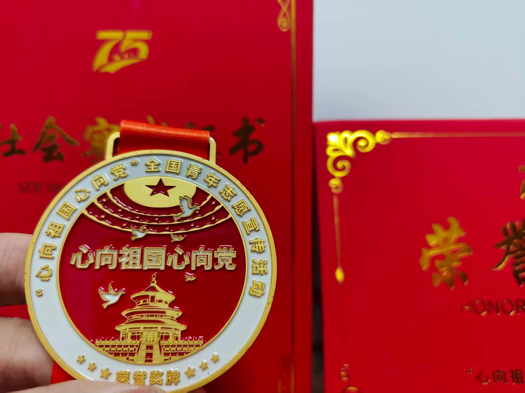 "心向祖国心向党"荣誉奖牌